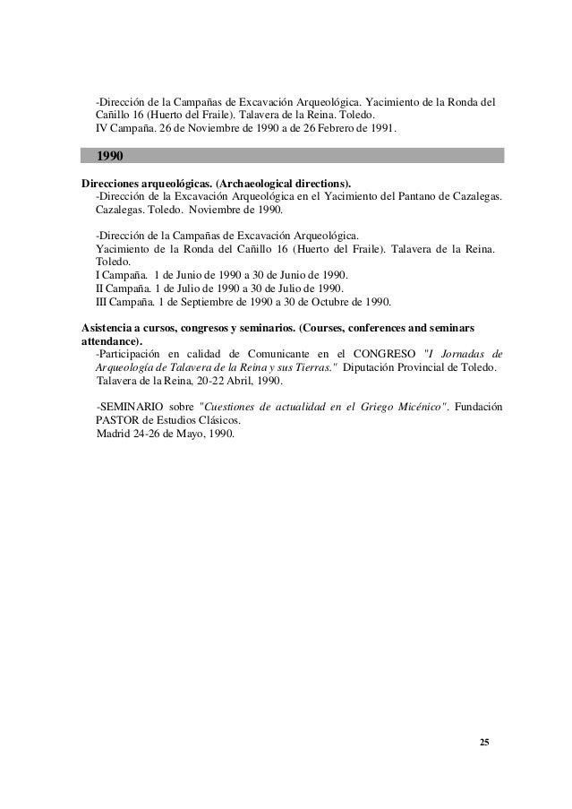 Currículum Dionisio Por Años - 