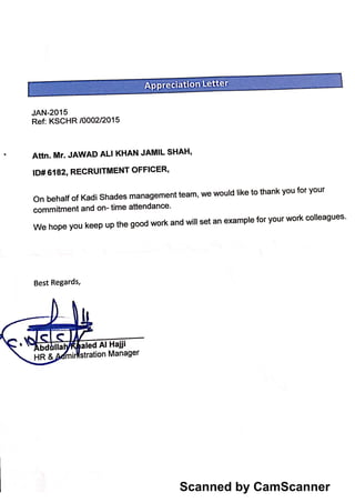 Appreciation Letter | PDF