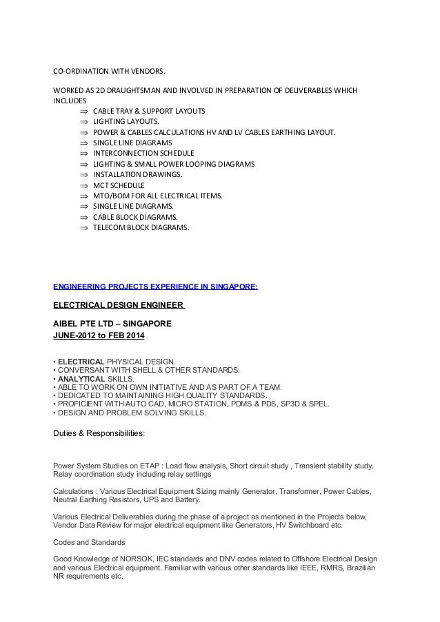 electrical design engineer resumes