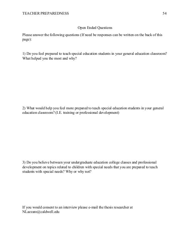 Thesis topics about special education