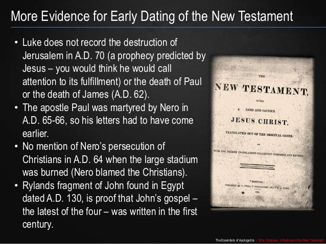 New Testament Books - Dating