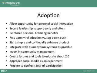 Lessons Learned from Internal Communities