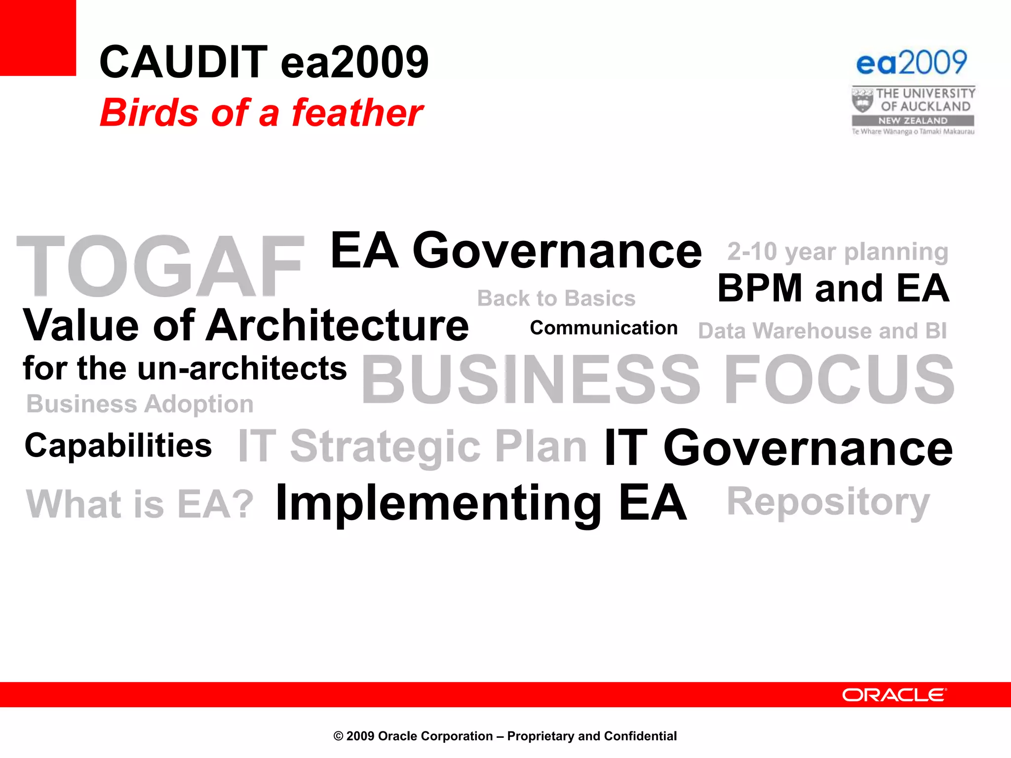 Cloud ComputingCurrent Business Challenge© 2009 Oracle Corporation – Proprietary and ConfidentialHuman CapitalMergers and AcquisitionsGlobal Societal MarketsGlobal Risk ComplianceBusiness Executive AgendaEfficiency & Cost ReductionCompetition & Alternate ChannelsGlobal Economic FactorsNew & Core Systems Modernisation