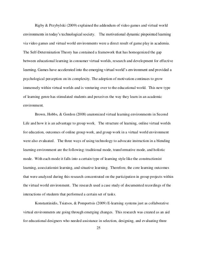 Virtual learning environments dissertation
