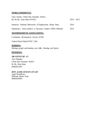 CV with Cover Notes | DOCX