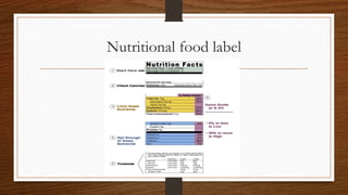 Nutritional food label
 