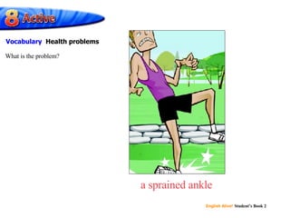 a sprained ankle What is the problem? Vocabulary  Health problems 