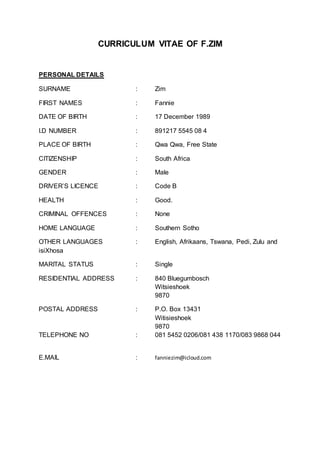 Zim Cv.pdf CV. | DOCX