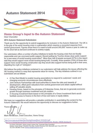 Home Group Autumn Statement Response