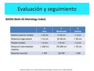 Evaluación seguimiento y tratamiento de Espondilitis Anquilosante | PPTX