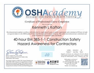 EM385-1-1 certificate | PPT
