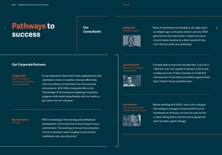 WOS Finding diverse talent from your local community
8
wforce.org
9
Our Corporate Partners
Our
Consultants
“Many of my friends are doing four, six, eight years
in college to get to the point where I am now. WOS
gave me just the career boost I needed, put me in
a much better situation in a short period of time,
and I find the work very satisfying.”
Shaliyah Ali
Consultant, Prudential
“Before working with WOS, I was a very unhappy
first assistant manager. I’ve joined WOS and it’s
broadened my horizons, not just for a job, but for
a career. Being able to look forward to going into
work has been a great change.”
Carol Oliveira
Talent Development Program
Specialist, Sealed Air Corporation
Laurent Doucet
Military Veteran and Support
Developer, Chubb
“I’ve been able to overcome the idea that ‘I can’t do it.’
I feel that now I am capable of doing it and the rest
is really up to me. I’d like to be here at Chubb full
time because I think there are endless opportunities
here I haven’t found anywhere else.”
Warren Kudman
CIO, Turner
“WOS is investing in the training and professional
development of the consultants they bring into your
environment. The learning curve and the economics
of that investment make bringing on one of their
candidates very, very attractive.”
Craig Pintoff
Senior Vice President of
Human Resources and General
Counsel, United Rentals
“In my experience, there aren’t many organizations that
specialize in how to transition veterans effectively
from the military environment into the corporate
environment. WOS offers companies like us the
full package of recruiting and applying a transition
program while really being flexible with our needs to
get talent into our company.”
Pathways to
success
WOS Finding diverse talent from your local community
8 9
 