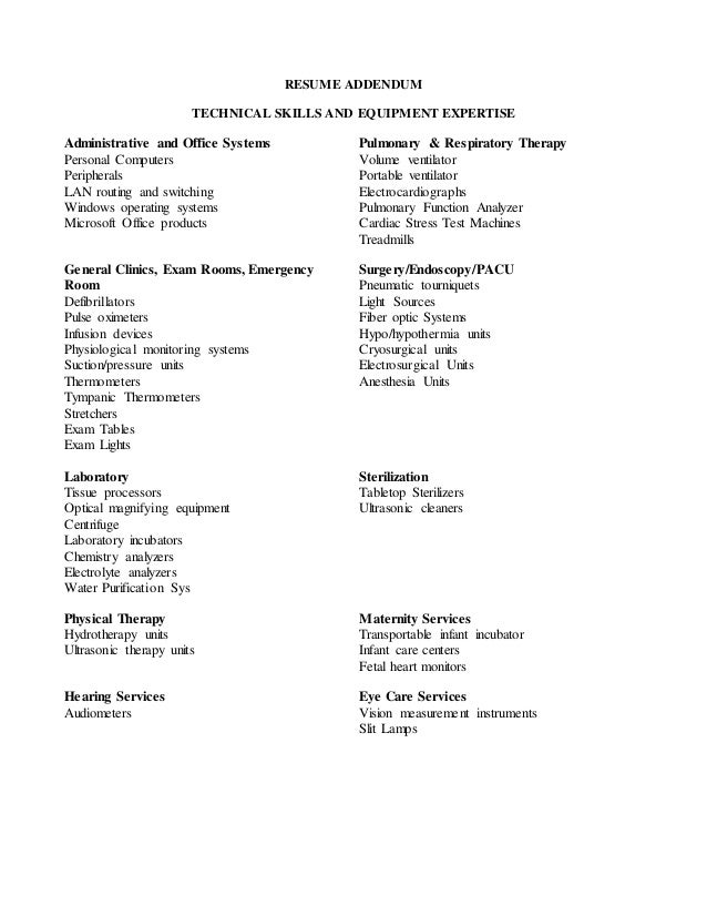 resume addendum resume addendum