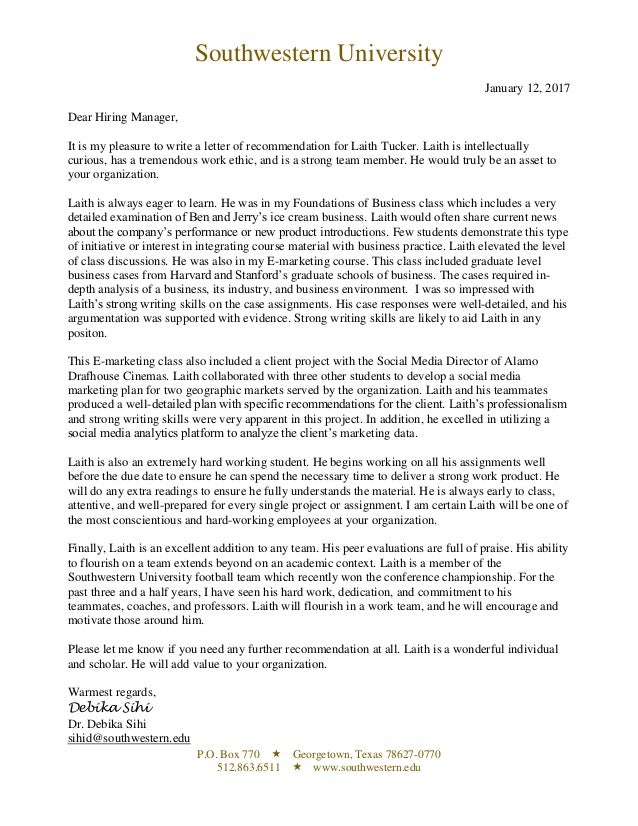 laith e tucker letter of recommendation georgetown university letter of recommendation