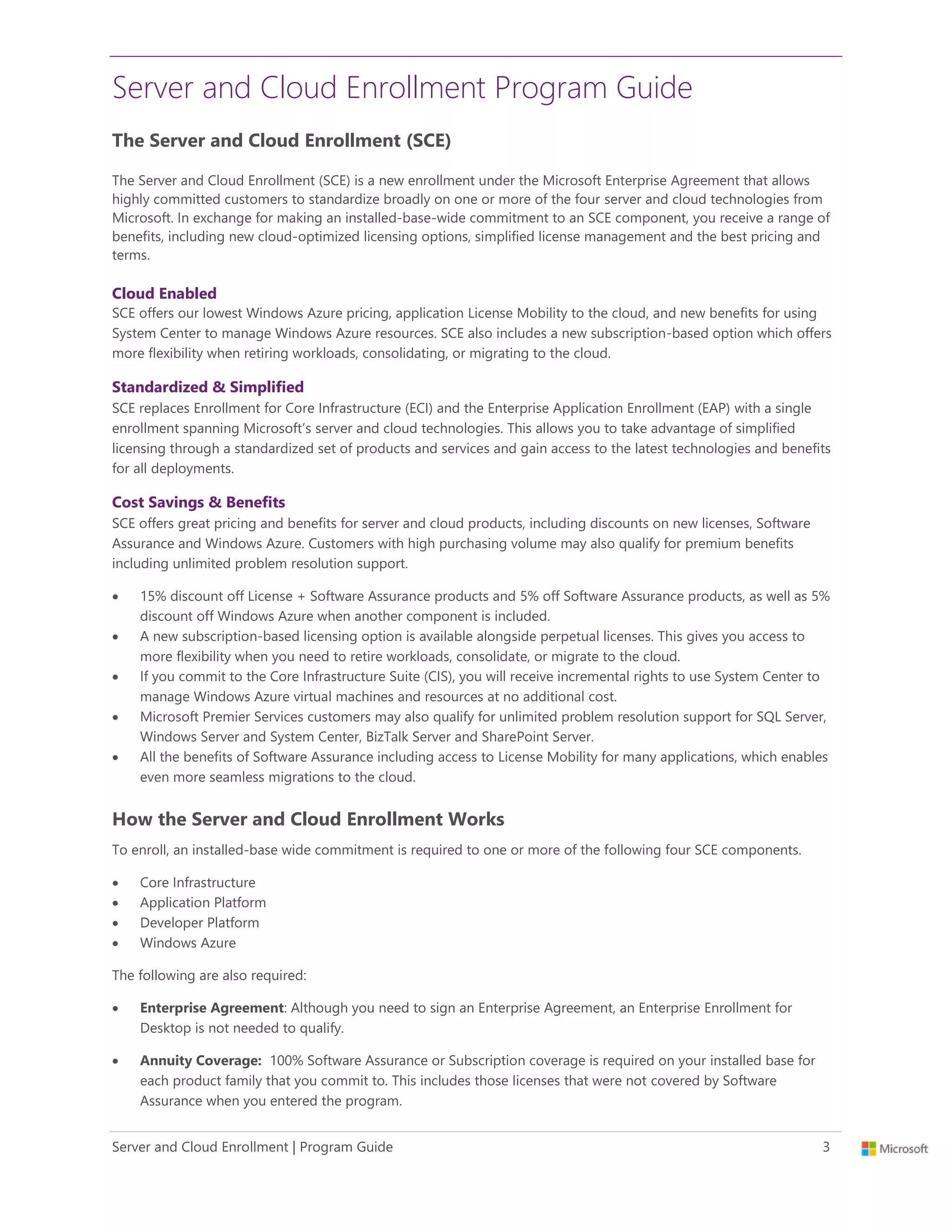 Microsoft Server And Cloud Enrollment Program Guide Pdf