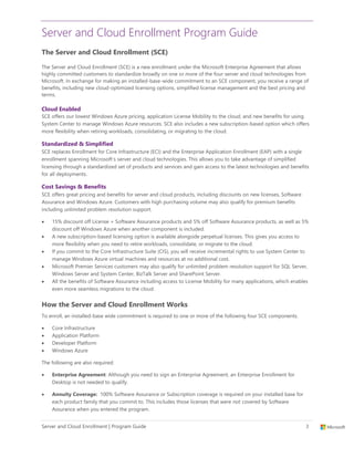 Microsoft Enrollment Example Microsoft Server and Cloud Enrollment - Program Guide | PDF