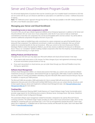 Microsoft Server and Cloud Enrollment - Program Guide | PDF
