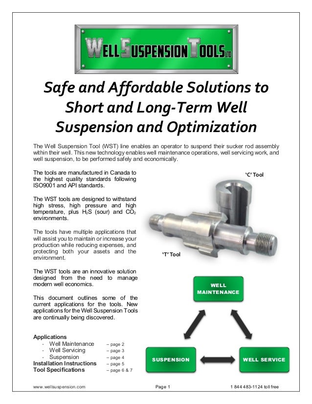Well Suspension Tools Information Booklet Jan 28