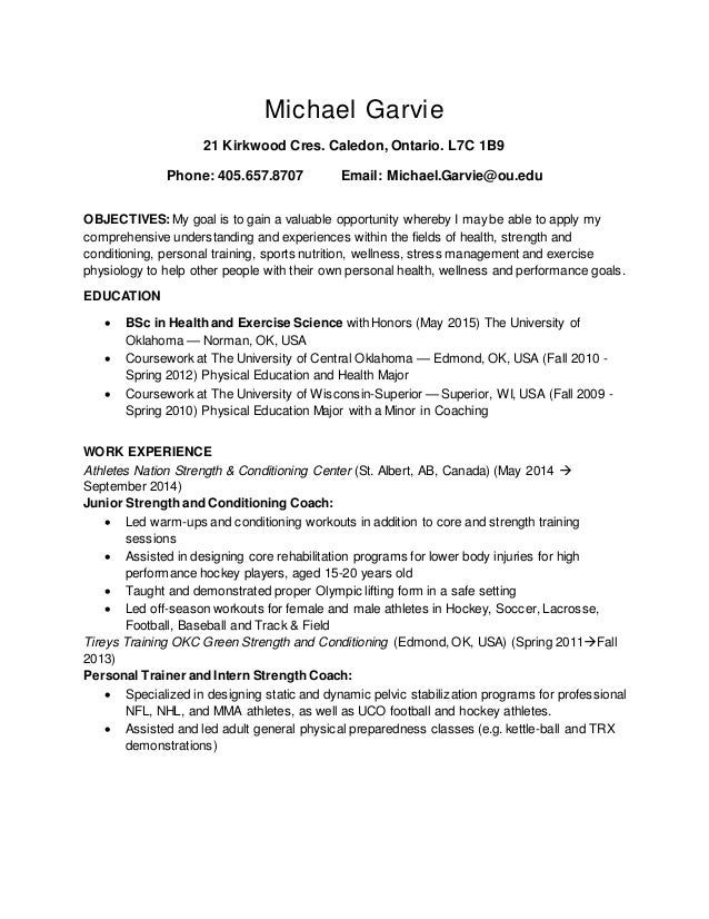 garvie resume canadian side and shadowing med and cscs