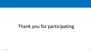 13
Thank you for participating
19-Jan-2016
 