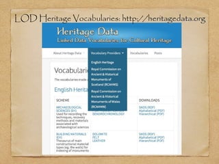 LOD Heritage Vocabularies: http://heritagedata.orgeritagedata.org
 