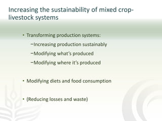 The role of mixed crop-livestock farming systems in ensuring food security