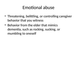 Comprehensive Overview of Elder Abuse: Identification, Types, and ...
