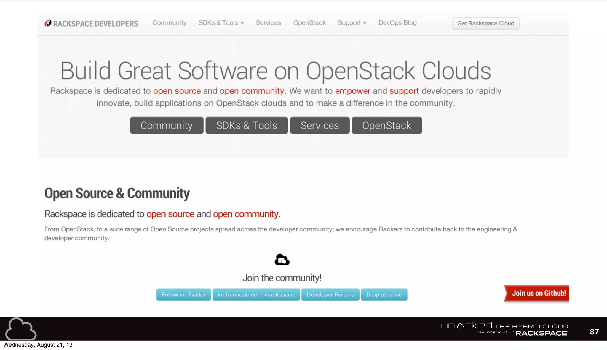 87
Wednesday, August 21, 13
 