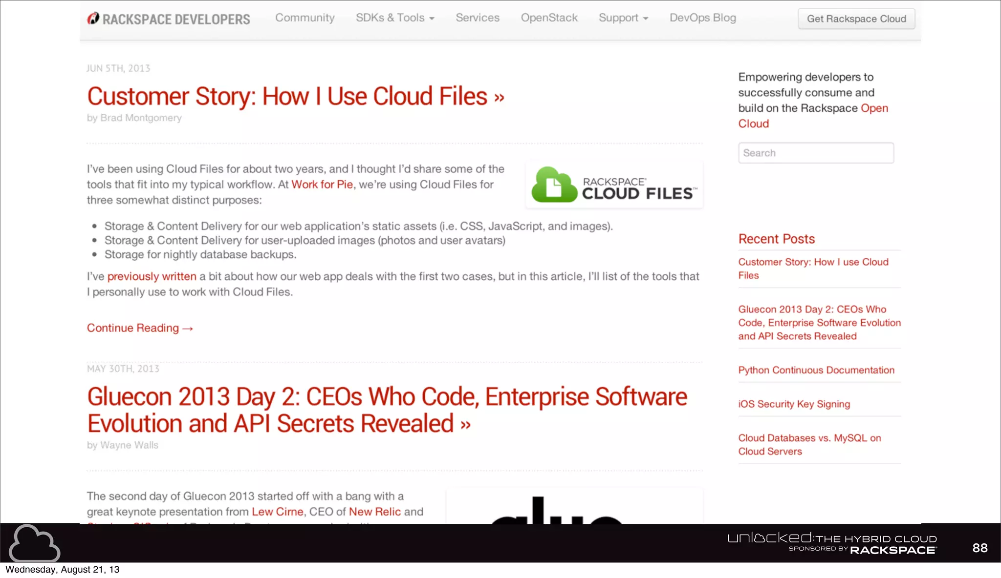 88
Wednesday, August 21, 13
 