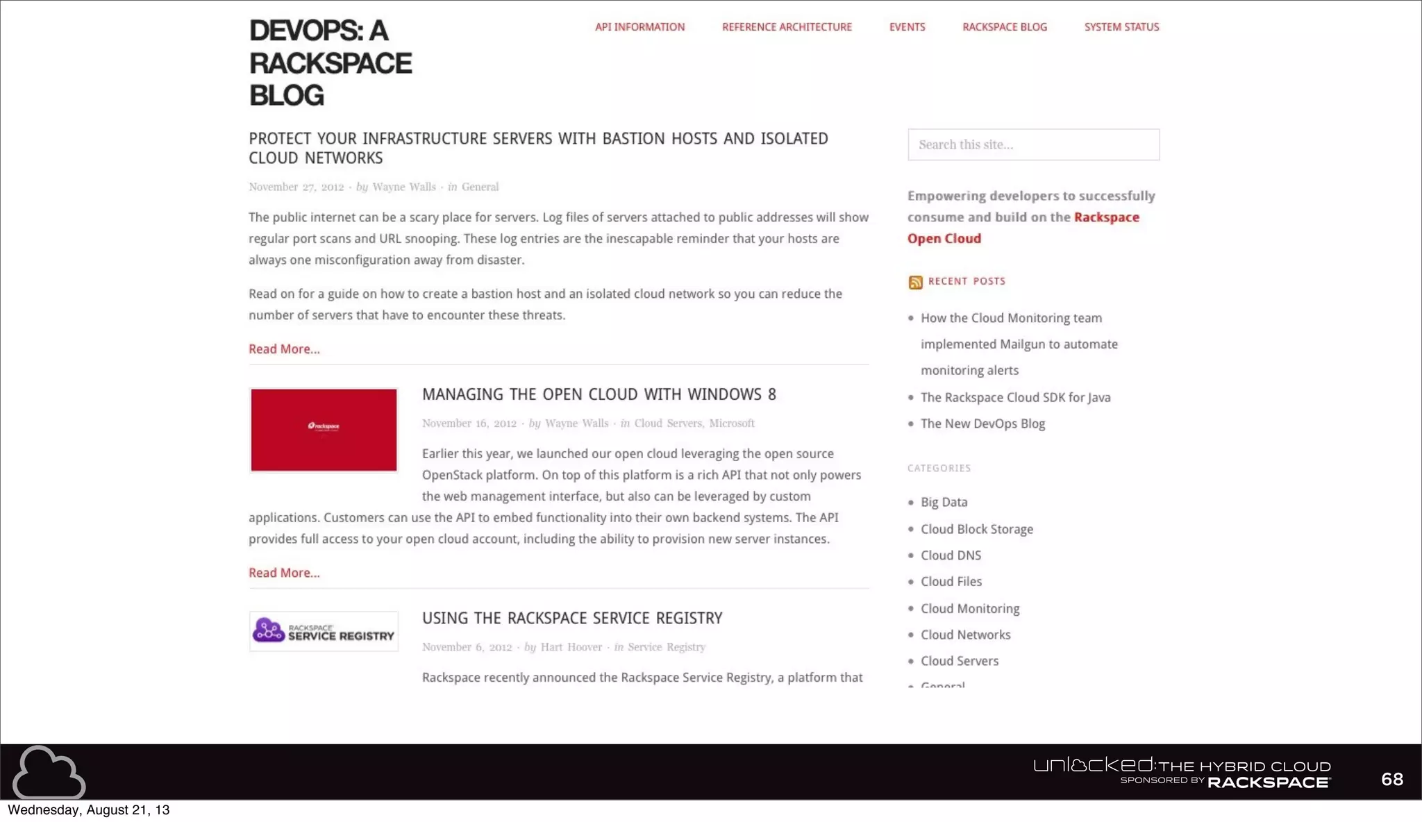 68
Wednesday, August 21, 13
 