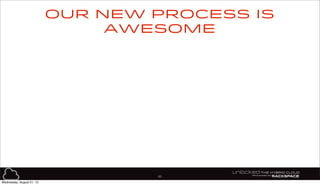83
Our new process is
awesome
Wednesday, August 21, 13
 