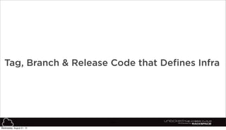 64
Tag, Branch & Release Code that Defines Infra
Wednesday, August 21, 13
 