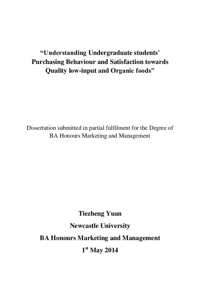 Honours degree dissertation