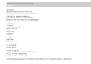 EUROPEAN COMMUNICATION MONITOR 2009
                                                                                      ...