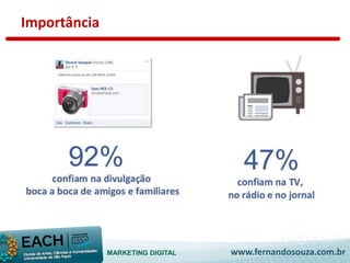 MARKETING DIGITAL www.fernandosouza.com.br 
Importância 
 