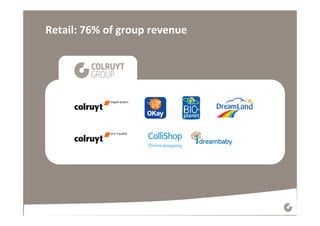 Retail: 76% of group revenue
 