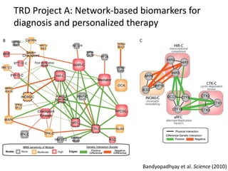 TRD Project A: Network-based biomarkers for
diagnosis and personalized therapy




                             Bandyopadhyay et al. Science (2010)
 