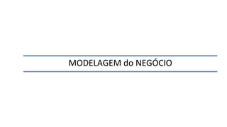 MODELAGEM do NEGÓCIO
 