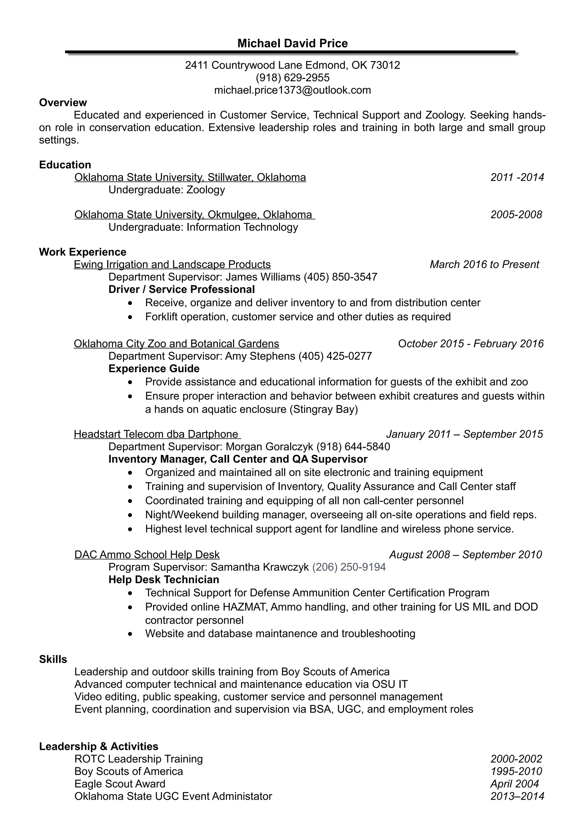 Michael Price Resume PDF - Michael Price Resume 1 2048 