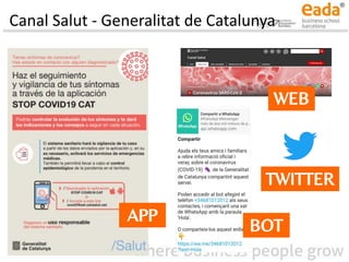 Canal Salut - Generalitat de Catalunya
WEB
APP
TWITTER
BOT
 