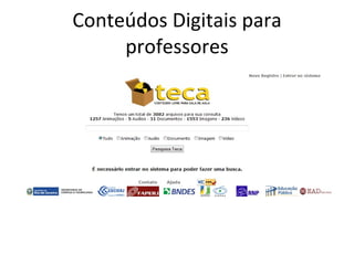 Conteúdos Digitais para professores 