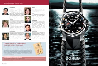 NOTICIAS ACADÉMICAS ACADEMIC NEWS



                          CONFERENCIA                                                             PREMIOS
 (1)                                                                        (4)
                          Carlos Morales (1) participó en el congreso                             Emma de Llanos (4) participó en la reu-
                          “Latin America - Europe Meeting on                                      nión de Tribunal de valoración de los
                          Organizational Studies”, organizado en                                  Premios Capital Humano que se celebró
                          Puebla (México) en el mes de enero. Presentó                            en Madrid en febrero.
                          su trabajo de investigación sobre diversidad
                          que compara organizaciones en Perú y                                    CURSO
                          España. El trabajo fue muy bien recibido y                              El Dr. Xavier Sales (5) un año más fue
                          Carlos fue invitado a enviarlo al congreso                              invitado por ESC-Toulouse (AMBA,
                          anual de EGOS (European Group of                  (5)                   EQUIS, AACSB) para dar un curso de
                          Organizational Studies), uno de los más pres-                           Budgeting en el programa IEDN. El curso
                          tigiosos en Europa.                                                     estuvo programado para el mes de
                                                                                                  marzo.
                          ARTÍCULO
 (2)                      El artículo “¿Qué es más eficaz en la gestión                           CONFERENCIA
                          de la diversidad?” de Carlos Morales ha sido                            David Dinwoodie (6) presentó en el mes
                          aceptado y publicado en el nº de enero 2006                             de julio su investigación “Leadership in
                          de Harvard Deusto Business Review                                       the Context of Social Identity
                                                                                                  Differences” en el congreso de la
                          MESA REDONDA                                      (6)                   International Association for Cross-
                          En febrero, Mª Pau González (2) participó en                            Cultural Psychology en Grecia. Dicha
                          directo en una mesa redonda sobre “mob-                                 asociación está vinculada con la revista
                          bing” en el programa “Hora Barcelona” de                                internacional Journal of Cross-Cultural
                          BTV. Participó también un representante de                              Psychology clasificada como A en los
                          Foment del Treball y un Inspector de Trabajo.                           rankings.

                          CONFERENCIA                                                             CONFERENCIA
                          Franc Ponti (3) realizó una conferencia sobre                           John Ireland (7) tuvo la oportunidad de
 (3)                      “Negociación Emocional” en la Cambra de           (7)                   presentar su investigación “Getting to
                          Comerç de Tarragona en el mes de febrero.                               the Bottom of the Pyramid in Latin
                          Sobre el mismo tema fue entrevistado en                                 America” en un congreso internacional
                          Radio Tarragona y realizó también una                                   sobre responsabilidad social y globaliza-
                          entrevista para el suplemento de Economia i                             ción organizado por la London Business
                          Negocis de Diari de Tarragona que se publi-                             School y Haas School of Business
                          có el domingo 26 de febrero.                                            (Berkely) el pasado mes de julio.




       CÓMO REFORZAR EL COMPROMISO
       ENTRE EMPRESA Y EMPLEADOS
       “Huevos con Beicon” es el título del libro de Jordi Assens. Esta obra expone todas las
       herramientas necesarias para aumentar el compromiso en las empresas y brindar a los tra-
       bajadores de los medios necesarios para gestionar su propio compromiso con la compañía
       a fin de crear una ventaja competitiva. A lo largo de los capítulos se describen las prácti-
       cas que diferencian a las empresas integradoras de las empresas corrientes. Se analiza tam-
       bién una situación empresarial sorprendente, la que se produce cuando se fuerza un com-
       promiso tan extremo que puede incluso perjudicar a la persona: estamos ante las llama-
       das empresas sectarias. Como crear una sinergia positiva entra la empresa y la persona es
       el tema de los últimos capítulos.



       EADAVIEW quiere conocer tu opinión
       Nos interesa mucho tu punto de vista sobre la realidad empresarial.
       EADAVIEW pone a tu disposición un espacio para que compartas con nosotros tus inquietudes y tus vivencias profesionales.
       Escríbenos a prensa@eada.edu



34 I EADAVIEW
 