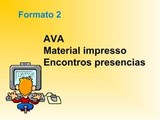 Formato 2

     AVA
     Material impresso
     Encontros presencias
 