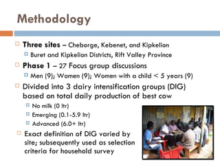 Dairy intensification, gender and child nutrition: Preliminary impressions