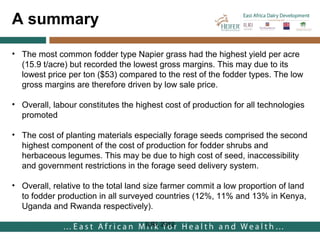Costs and benefits analysis of feed technologies promoted by the East Africa Dairy Development Project (EADD): Study conducted in Rwanda, Uganda and Kenya