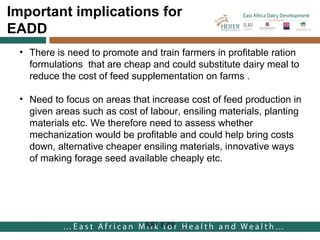 Costs and benefits analysis of feed technologies promoted by the East Africa Dairy Development Project (EADD): Study conducted in Rwanda, Uganda and Kenya
