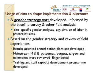 EADD: Gender in agricultural programs