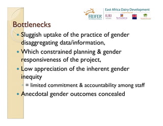 EADD: Gender in agricultural programs