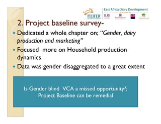 EADD: Gender in agricultural programs