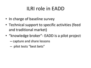 Using hubs to increase smallholder farmers’ access to services: Experiences from the East Africa Dairy Development Project
